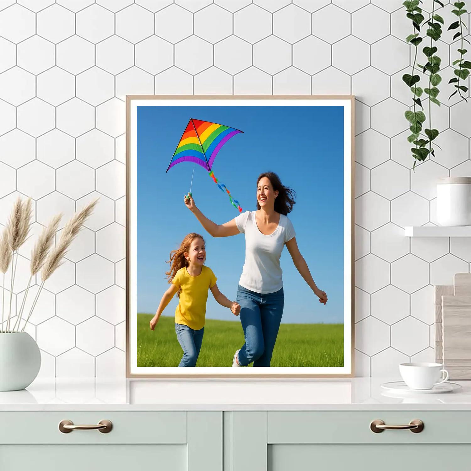 Colorful Kite Flying Together Number painting