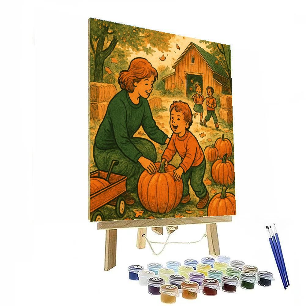 Autumn Pumpkin Patch Day Number painting