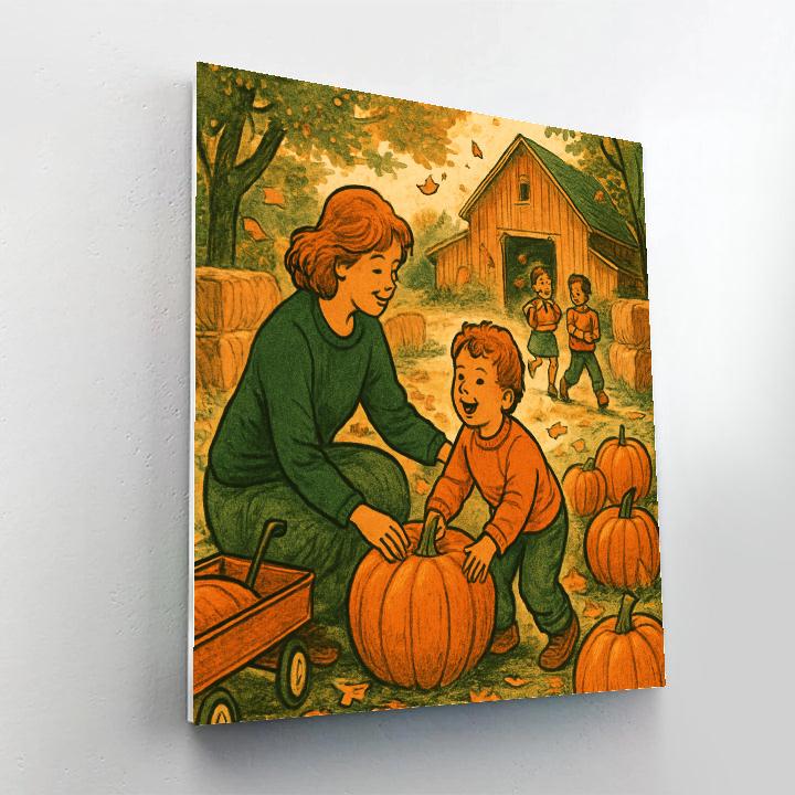 Autumn Pumpkin Patch Day Number painting