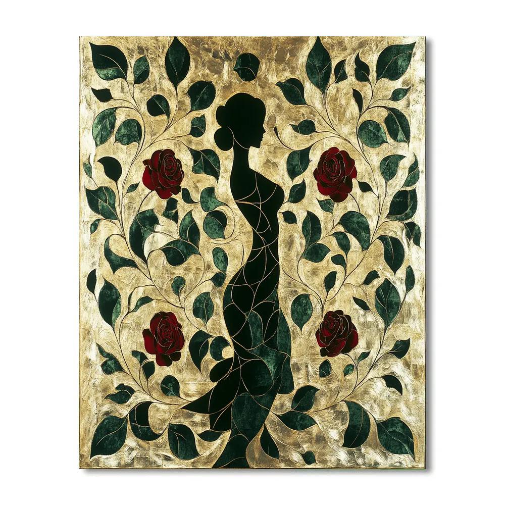 Klimt Inspired Golden Roses Number painting