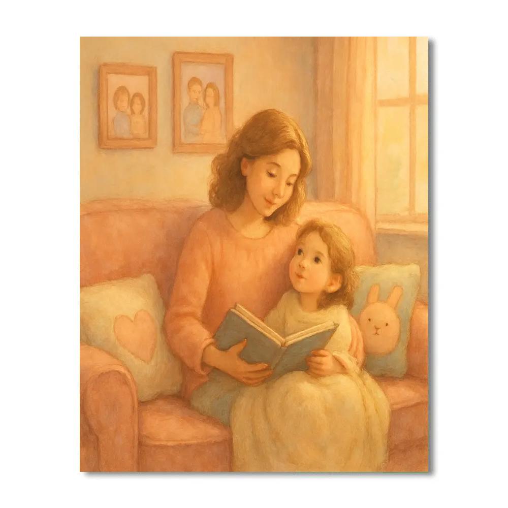 Cuddle Time In The Living Room Numbered painting kits
