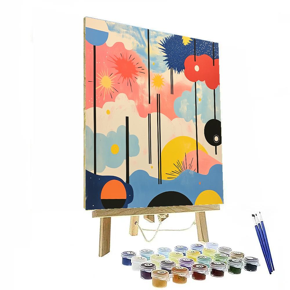 Miro Inspired Playful Sky Painting by numbers kit