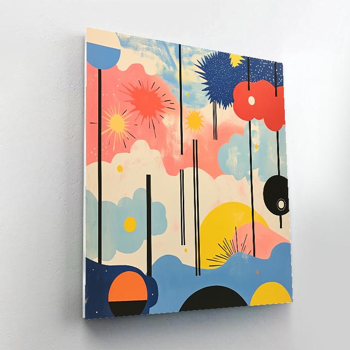 Miro Inspired Playful Sky Painting by numbers kit