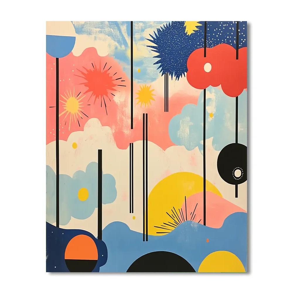 Miro Inspired Playful Sky Painting by numbers kit