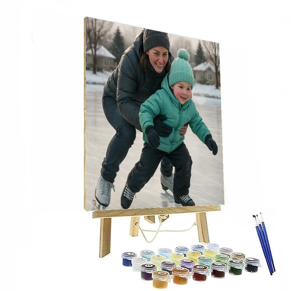 Learning To Skate Together Numbered painting kits