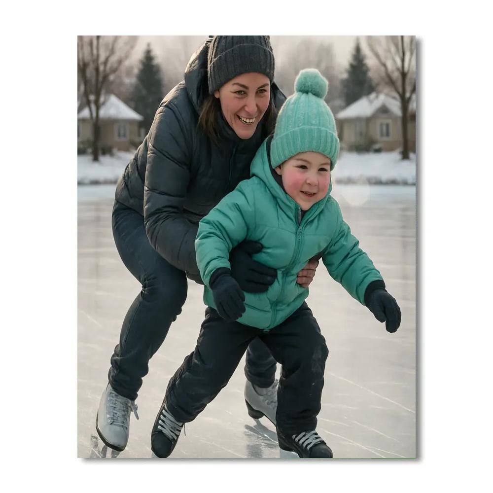 Learning To Skate Together Numbered painting kits