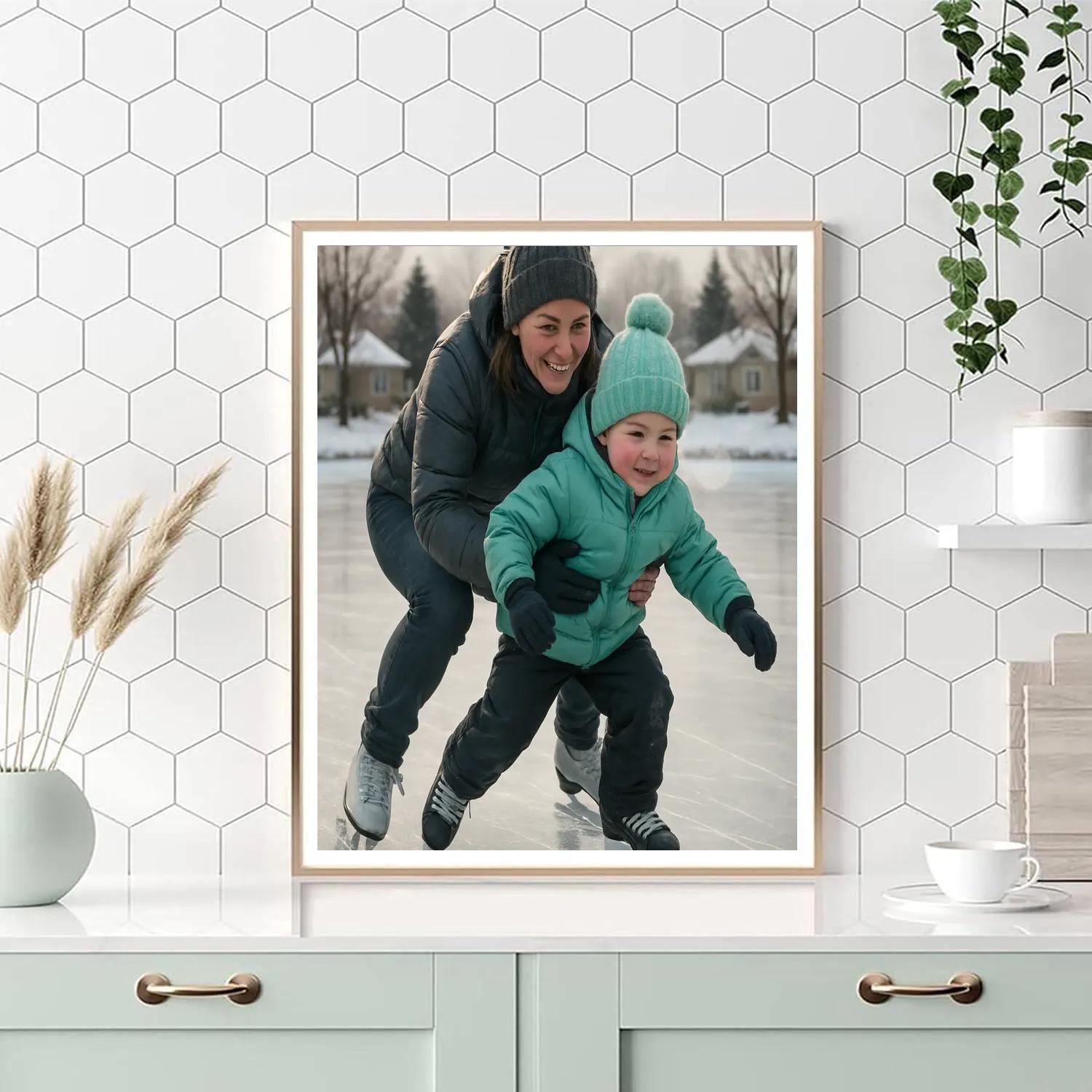 Learning To Skate Together Numbered painting kits