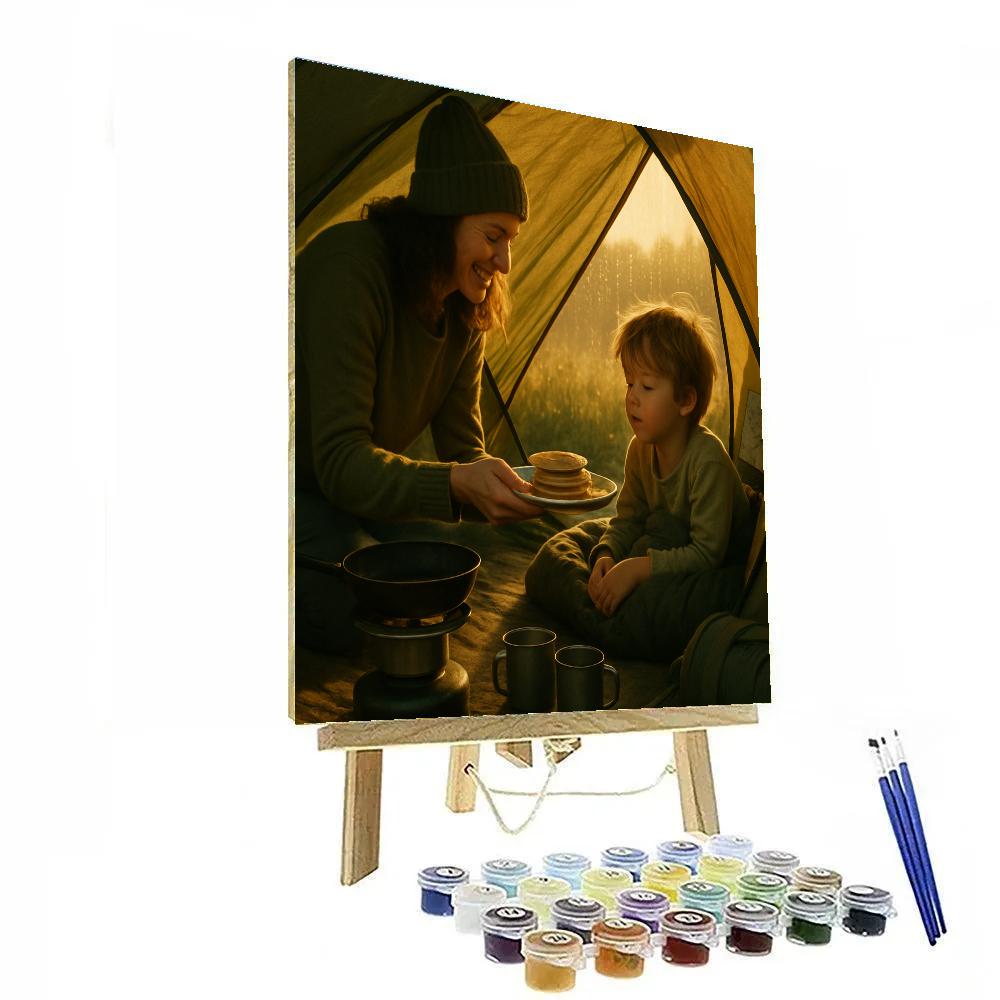 Mother And Child Camping Breakfast DIY paint by numbers