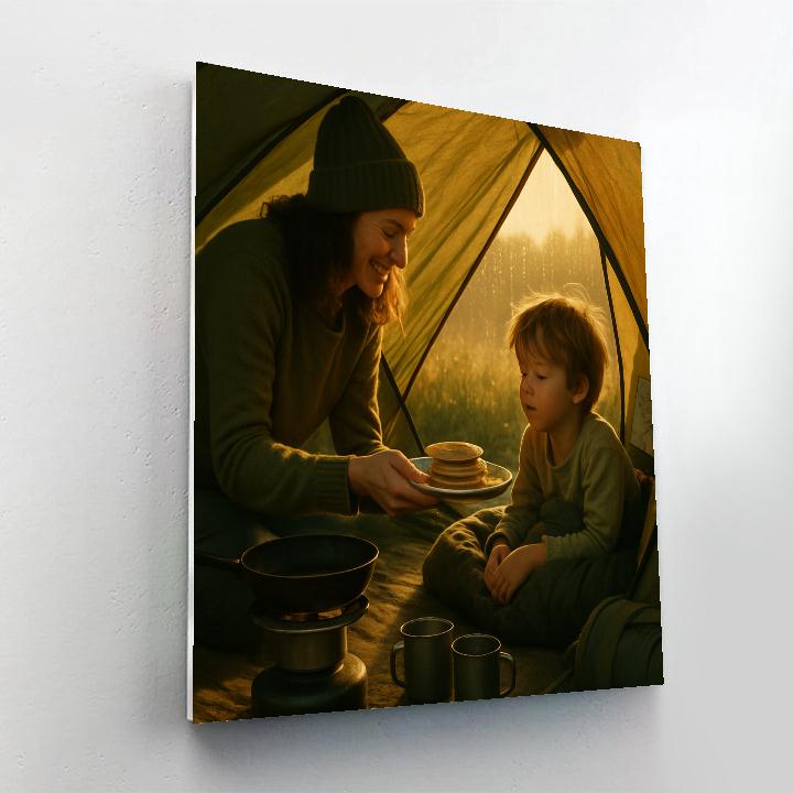 Mother And Child Camping Breakfast DIY paint by numbers