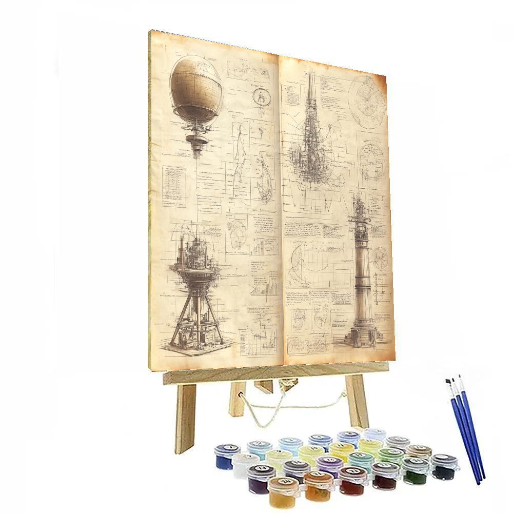 Da Vinci Inspired Scientific Sketchbook paint by color
