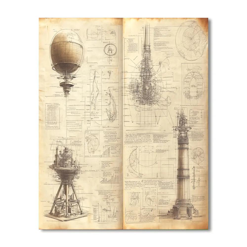 Da Vinci Inspired Scientific Sketchbook paint by color