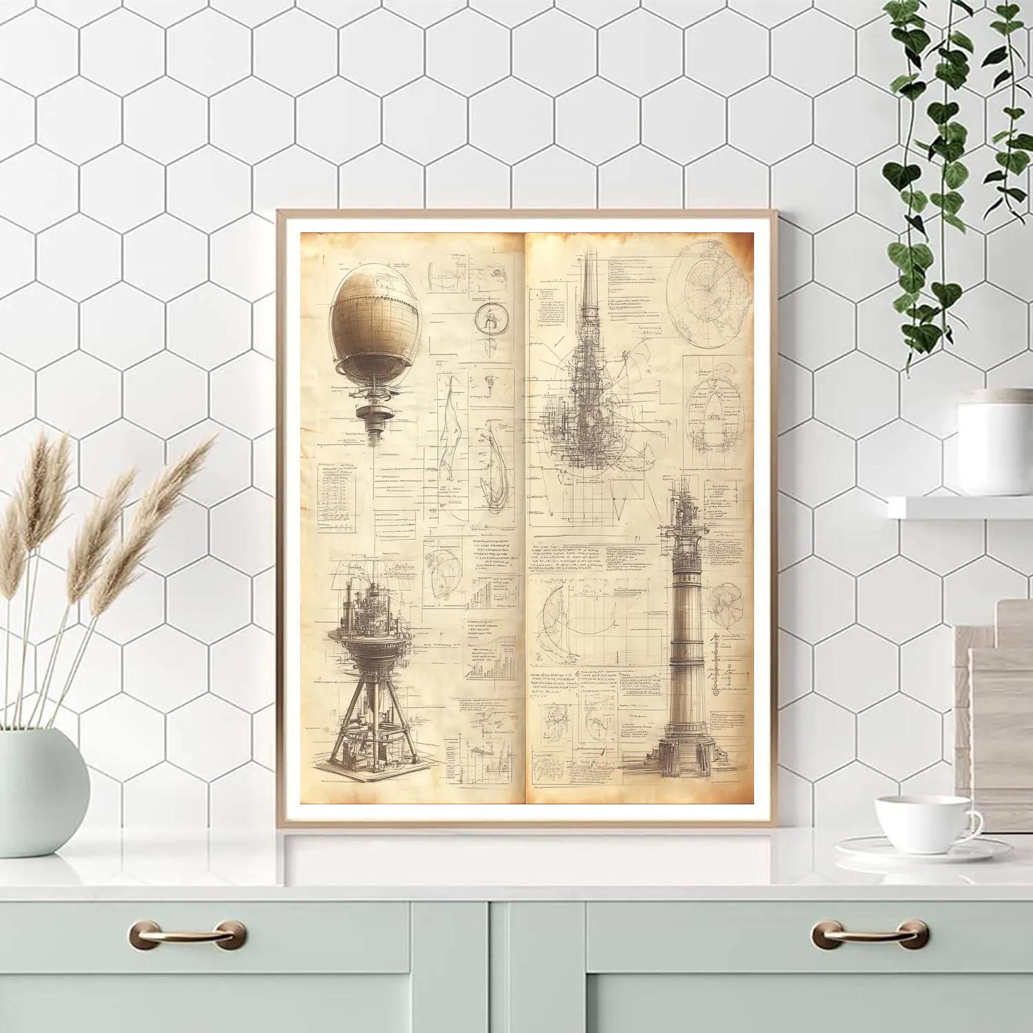 Da Vinci Inspired Scientific Sketchbook paint by color