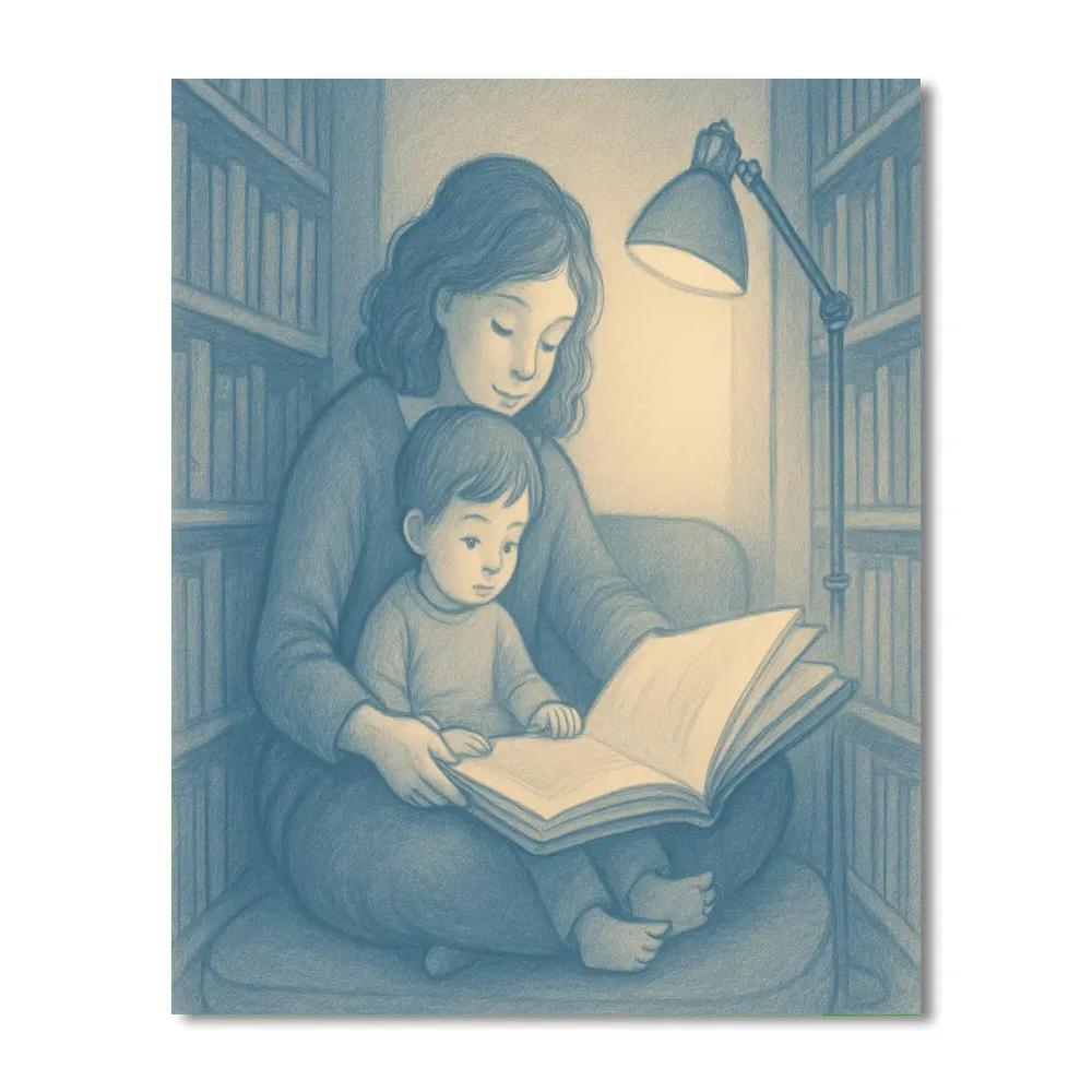 City Library Reading Nook Painting by numbers kit