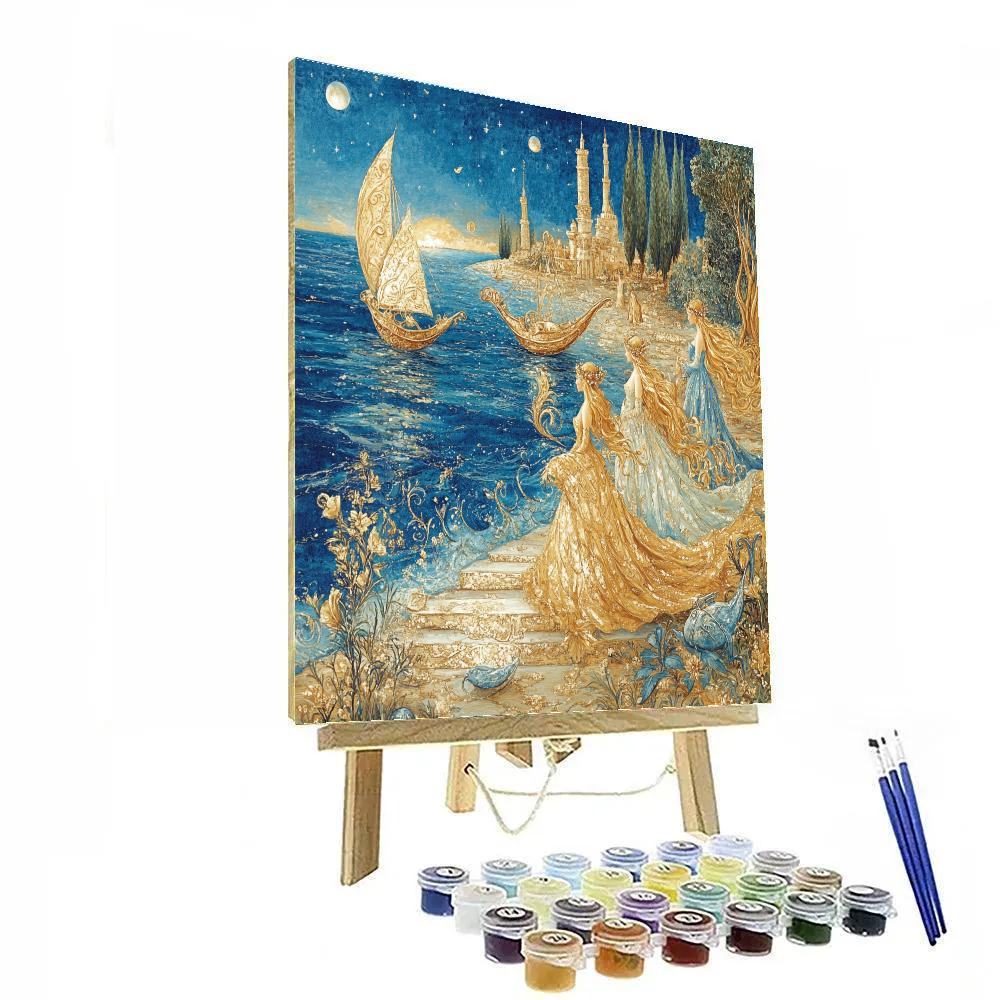 Botticelli Inspired Mythic Shore paint by color