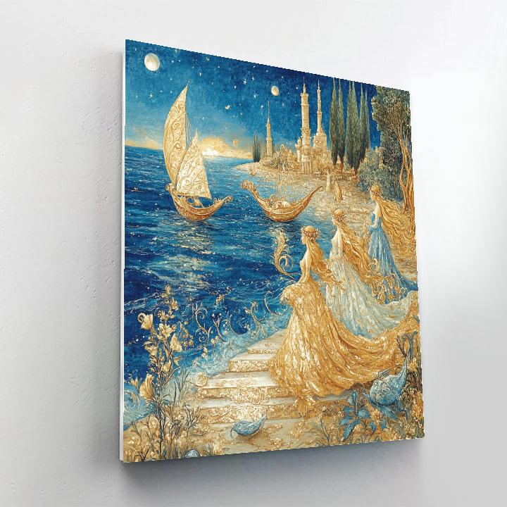 Botticelli Inspired Mythic Shore paint by color