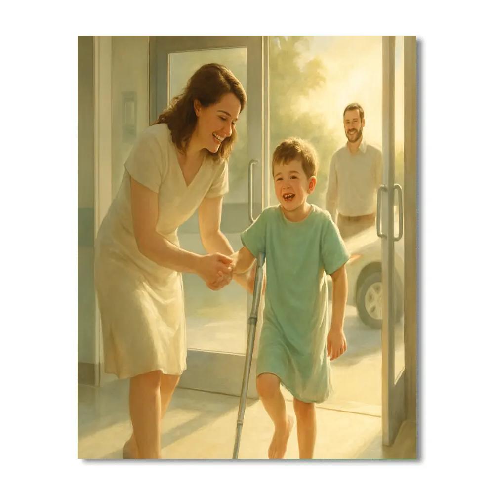 Mother And Child Hospital Discharge Joy Paint by numbers kits
