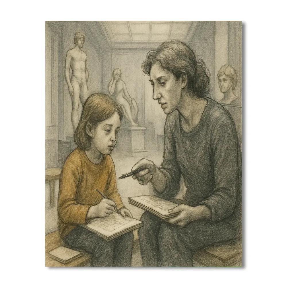 Museum Sketching Afternoon Paint by numbers kits