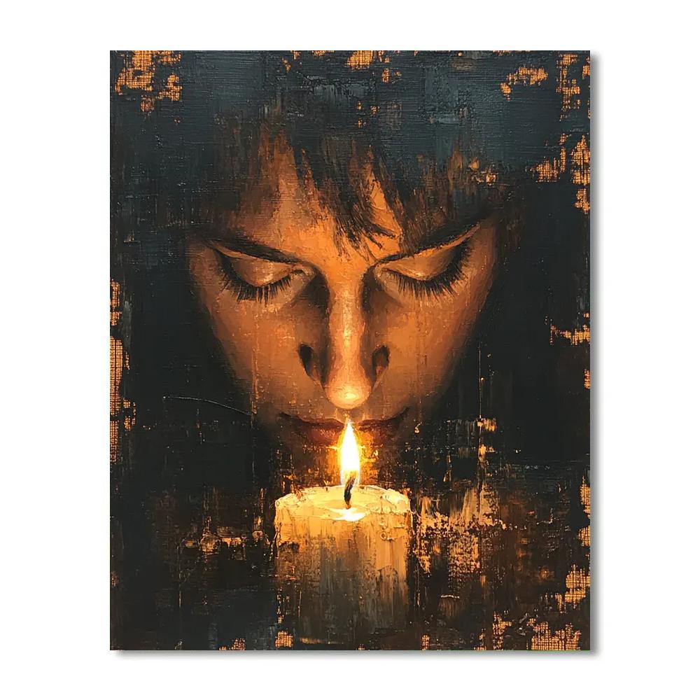 Rembrandt Inspired Portrait In Shadow paint by numbers