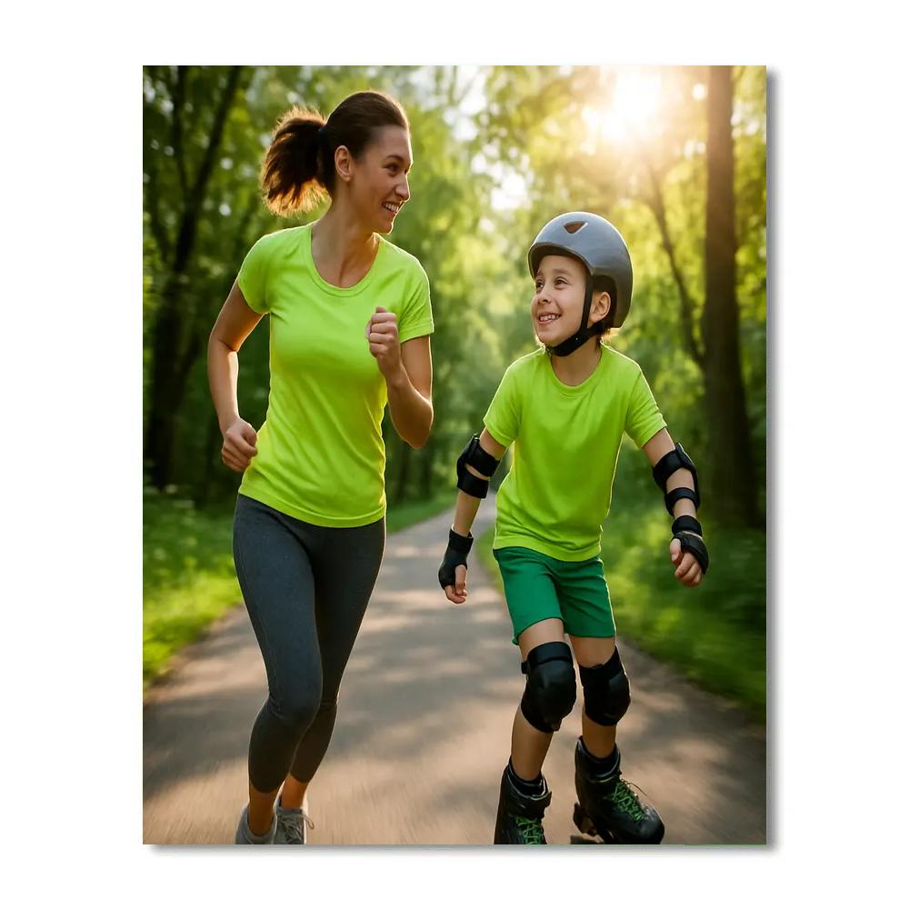 Morning Jog Together paint by color