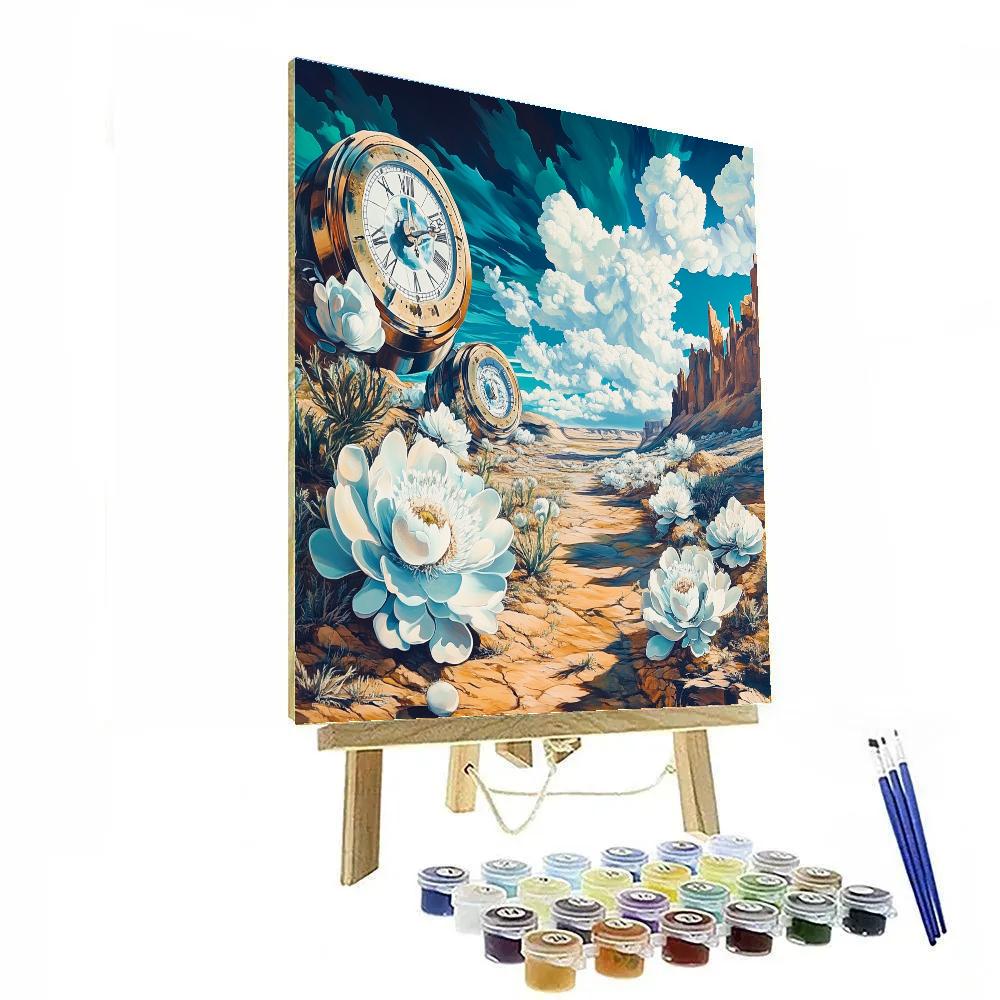 Salvador Dali Inspired Clock Garden Number painting