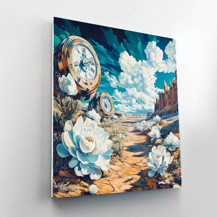 Salvador Dali Inspired Clock Garden Number painting