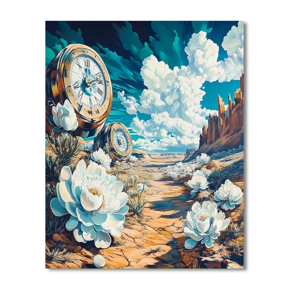 Salvador Dali Inspired Clock Garden Number painting