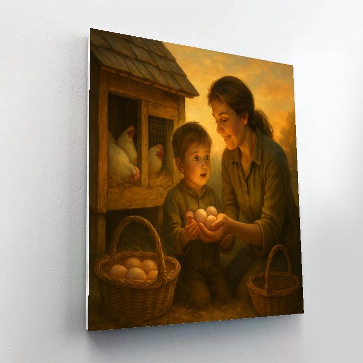 Mother And Child At Sunset Farm Paint by numbers art