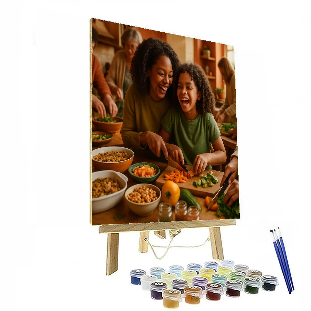 Mother And Child Potluck Prep painting number kit