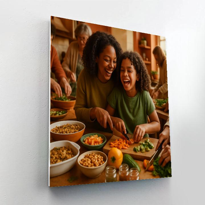 Mother And Child Potluck Prep painting number kit