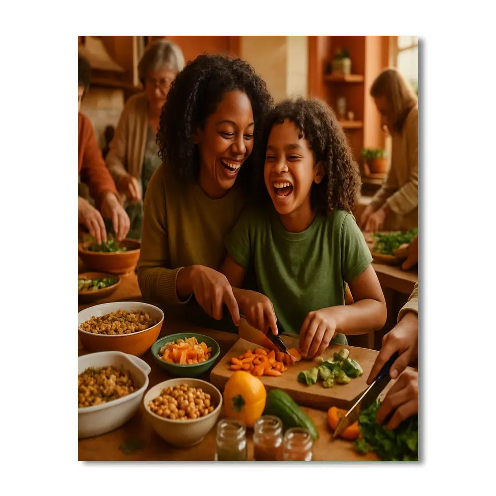 Mother And Child Potluck Prep painting number kit