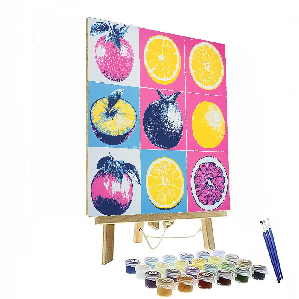 Andy Warhol Inspired Fruit Triptych paint by number