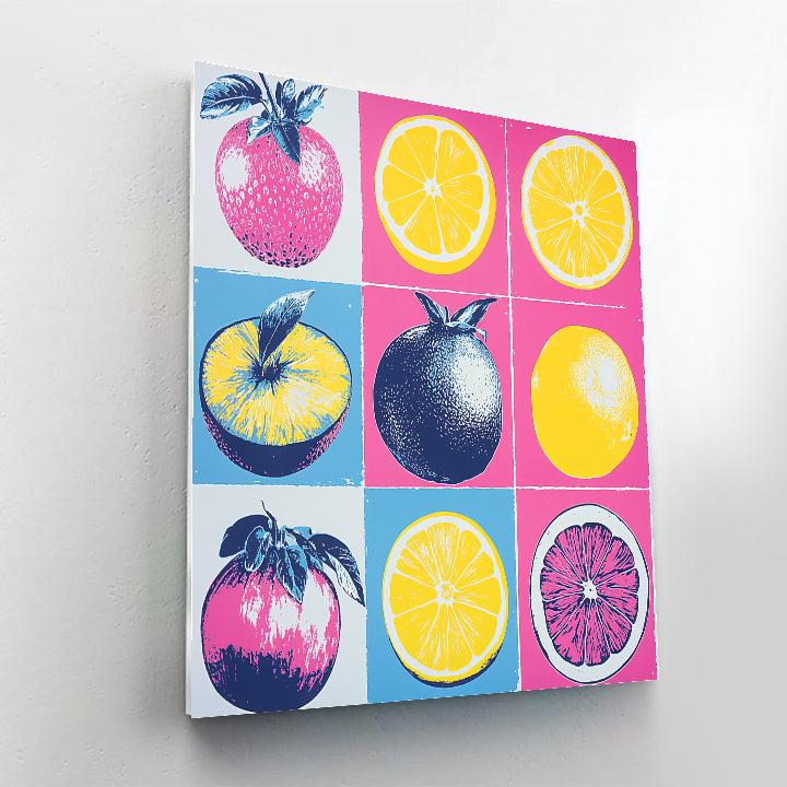 Andy Warhol Inspired Fruit Triptych paint by number