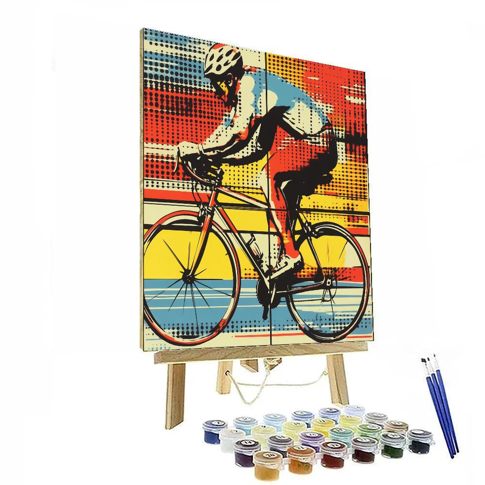 Roy Lichtenstein Inspired Comic Bicycle paint by number