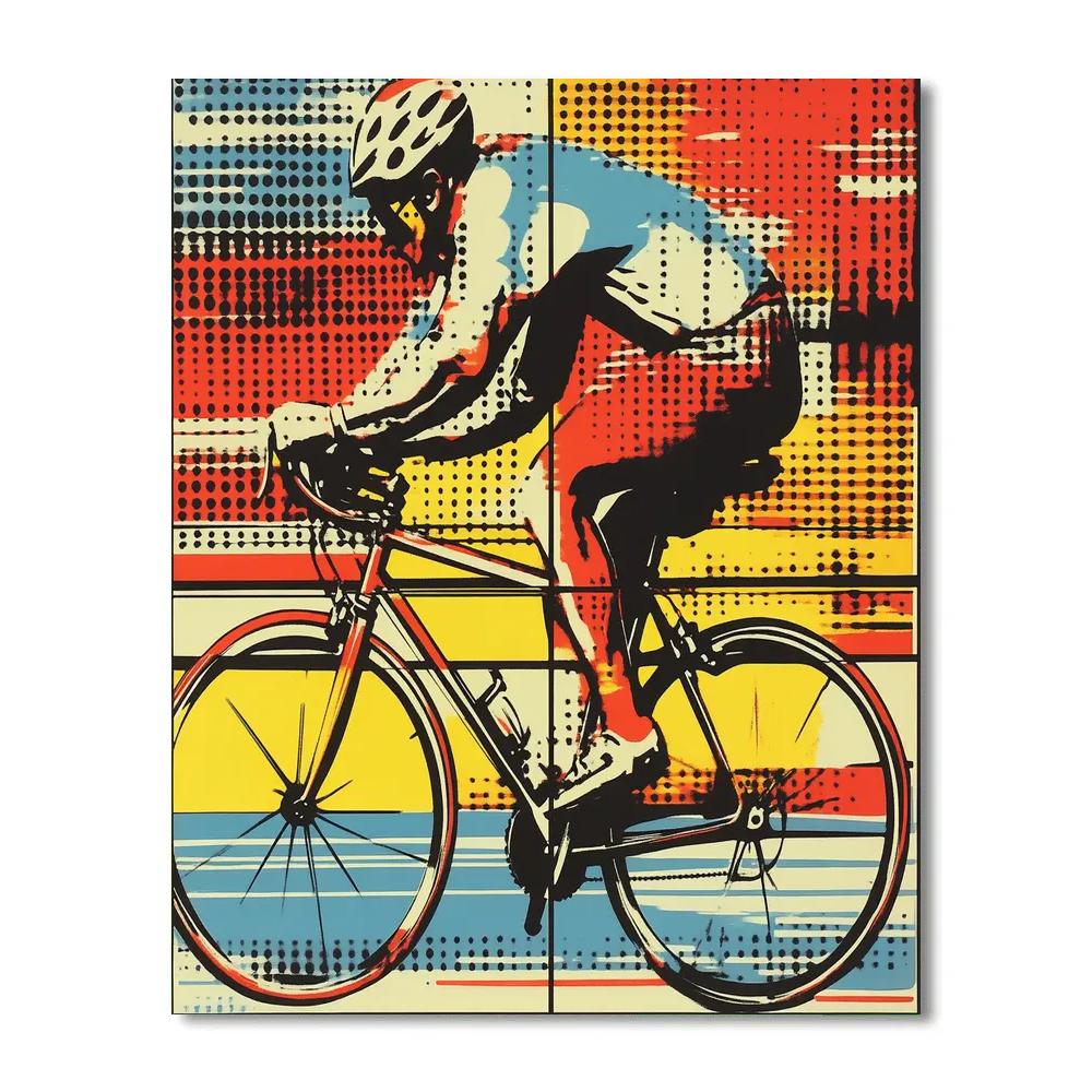 Roy Lichtenstein Inspired Comic Bicycle paint by number