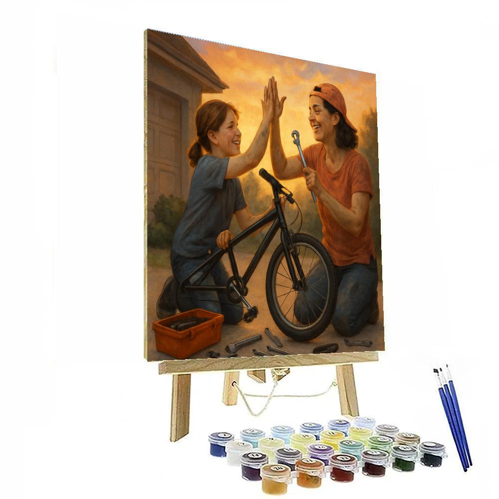 Sunset Bike Build Project painting number kit
