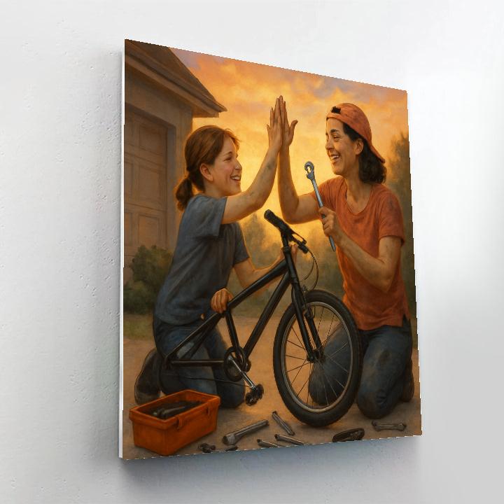 Sunset Bike Build Project painting number kit