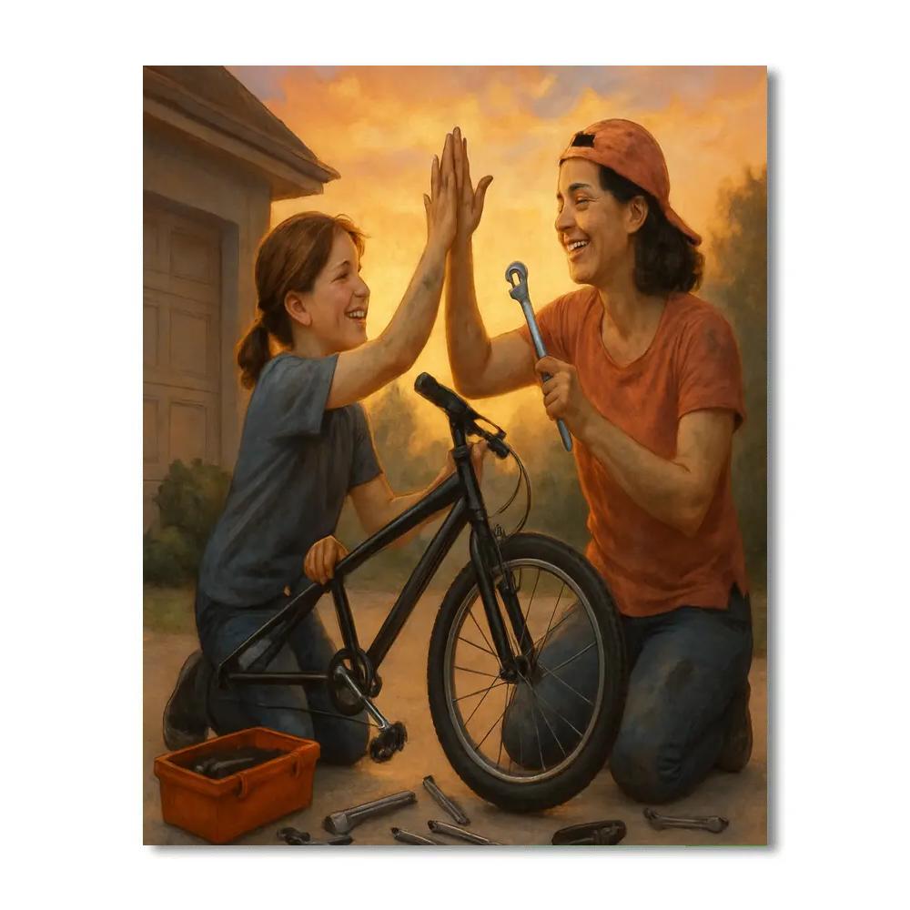 Sunset Bike Build Project painting number kit