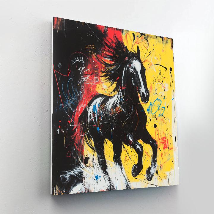 Jean Michel Basquiat Inspired Wild Horse DIY paint by numbers