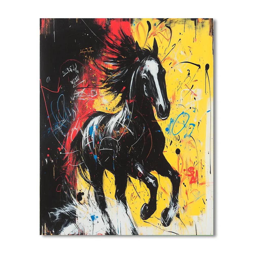 Jean Michel Basquiat Inspired Wild Horse DIY paint by numbers