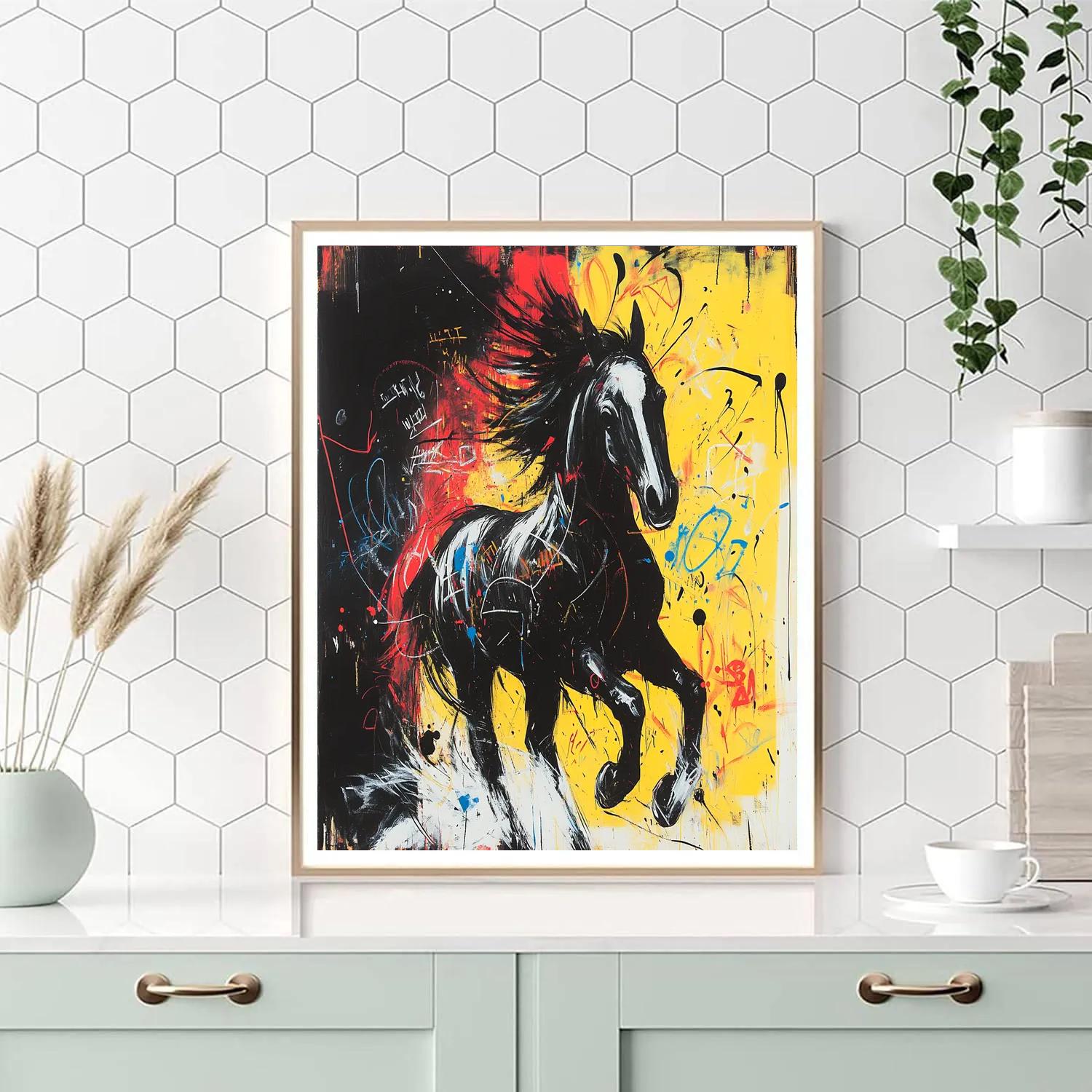 Jean Michel Basquiat Inspired Wild Horse DIY paint by numbers