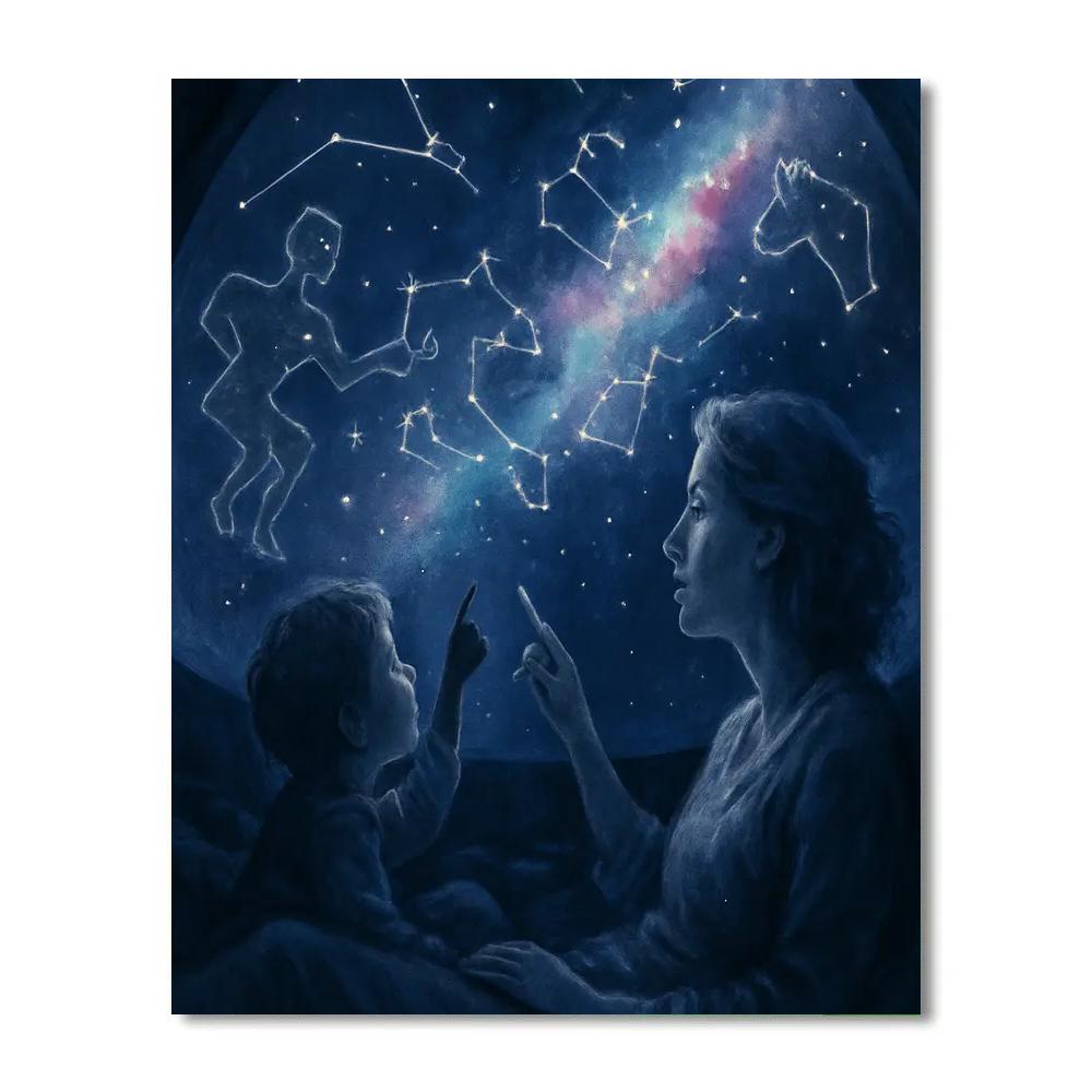 Museum Planetarium Night painting number kit