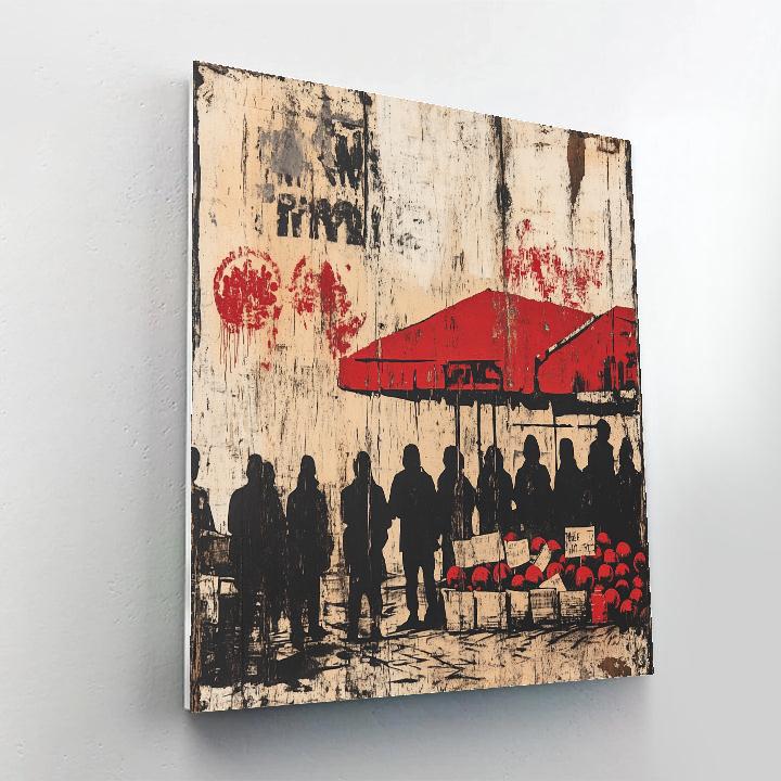 Banksy Inspired Market Protest Number painting