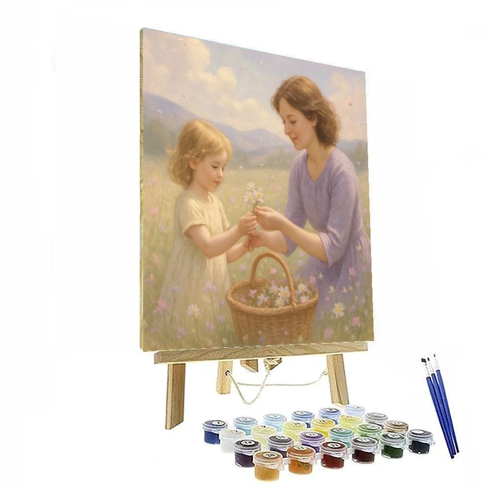 Mother And Child Flower Picking Number painting