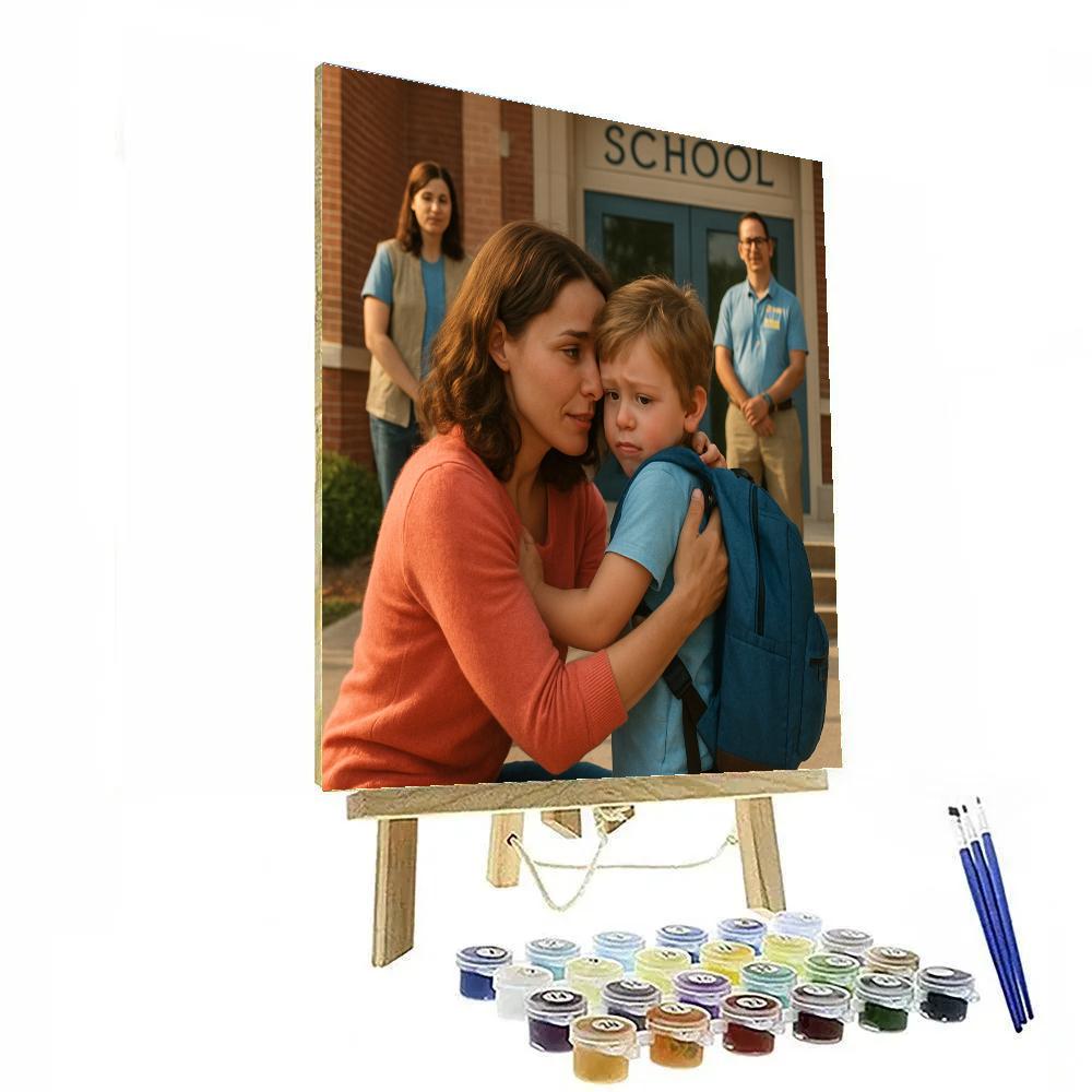 First Day Of Kindergarten Hug painting number kit