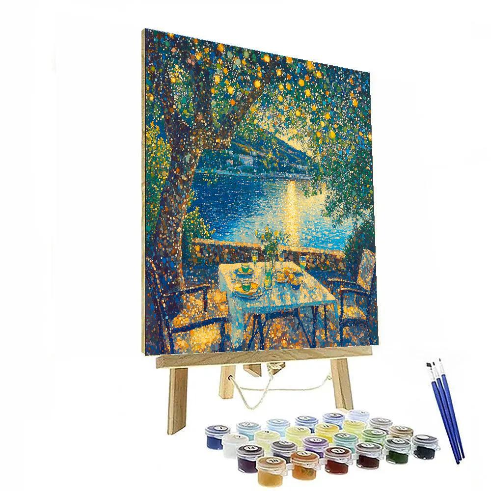 Seurat Inspired Riverside Picnic paint by numbers
