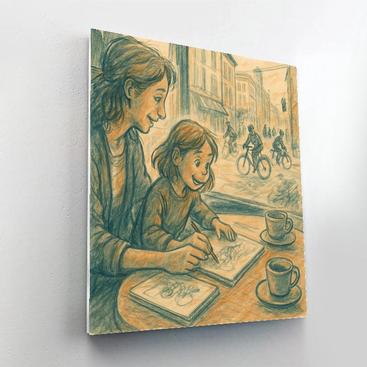 Mother And Child Urban Sketching Painting by numbers kit