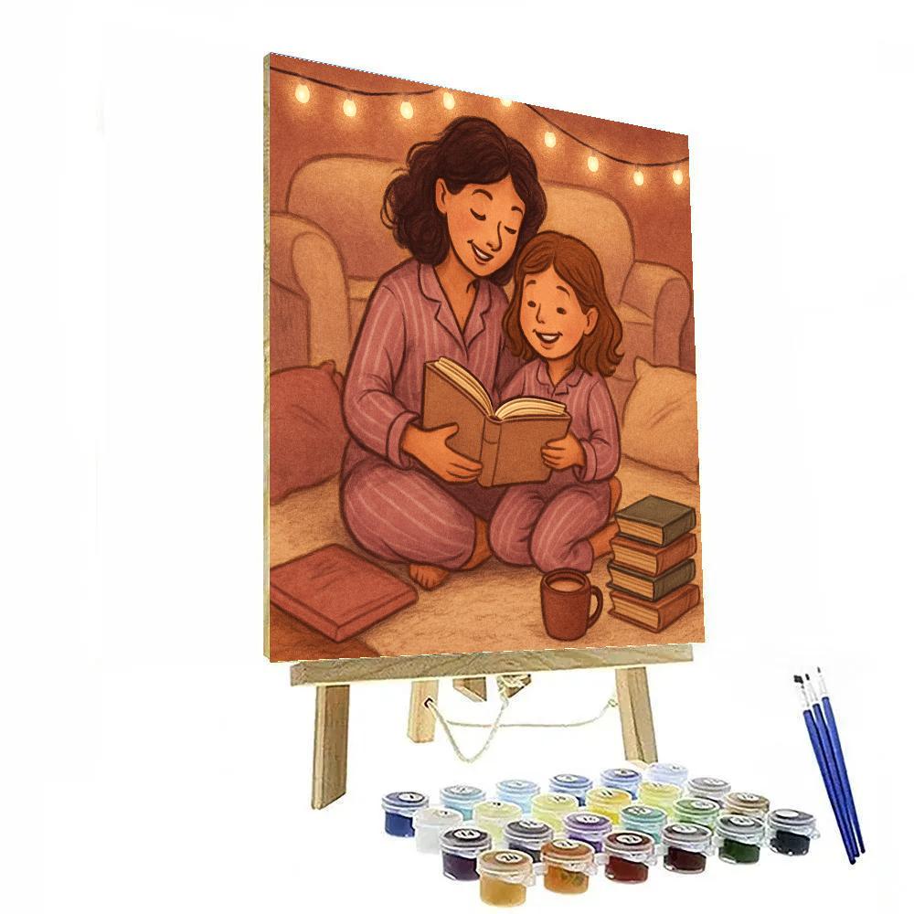Cozy Pajama Reading Marathon Paint by numbers art