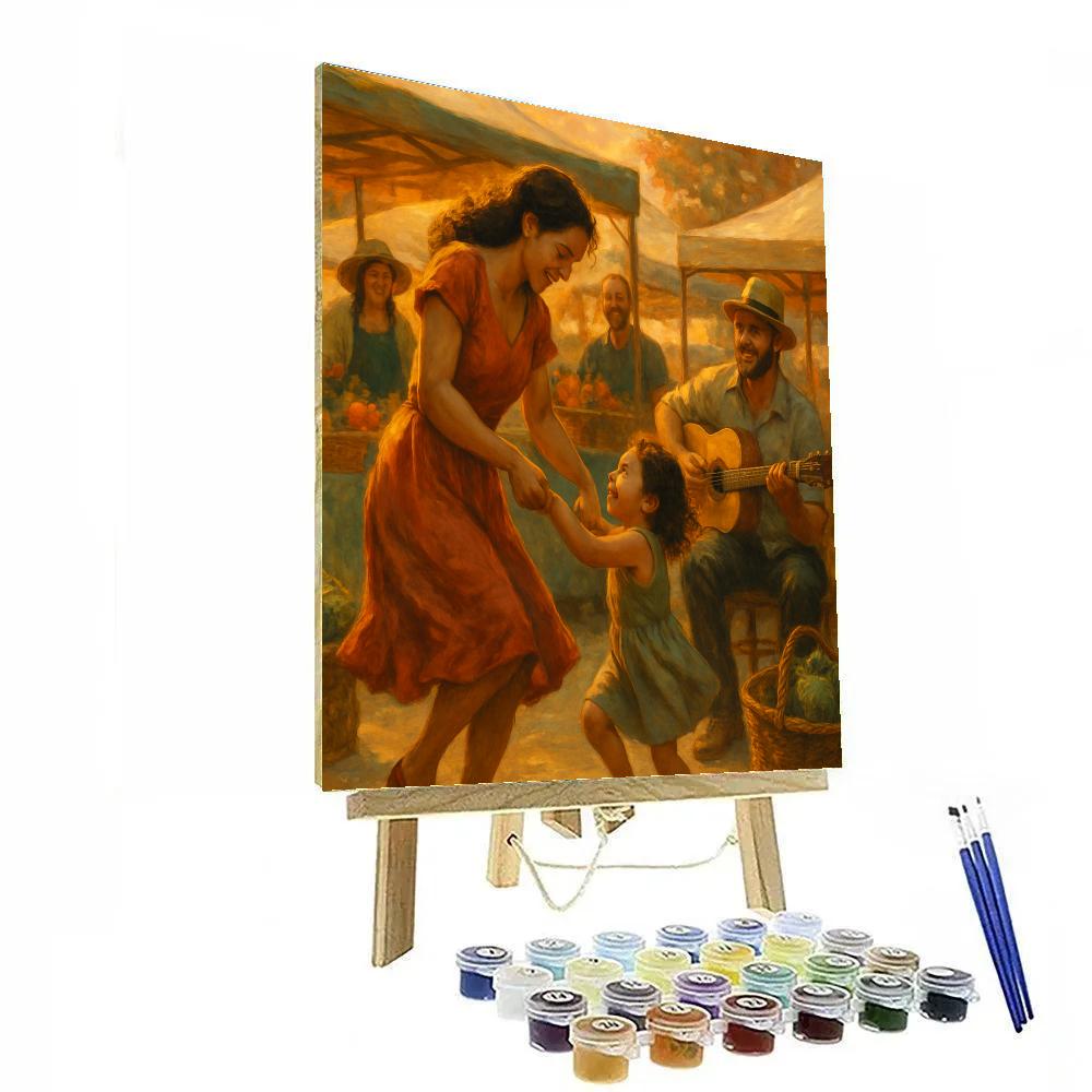 Mother And Child At Farmers Market Music Numbered painting kits