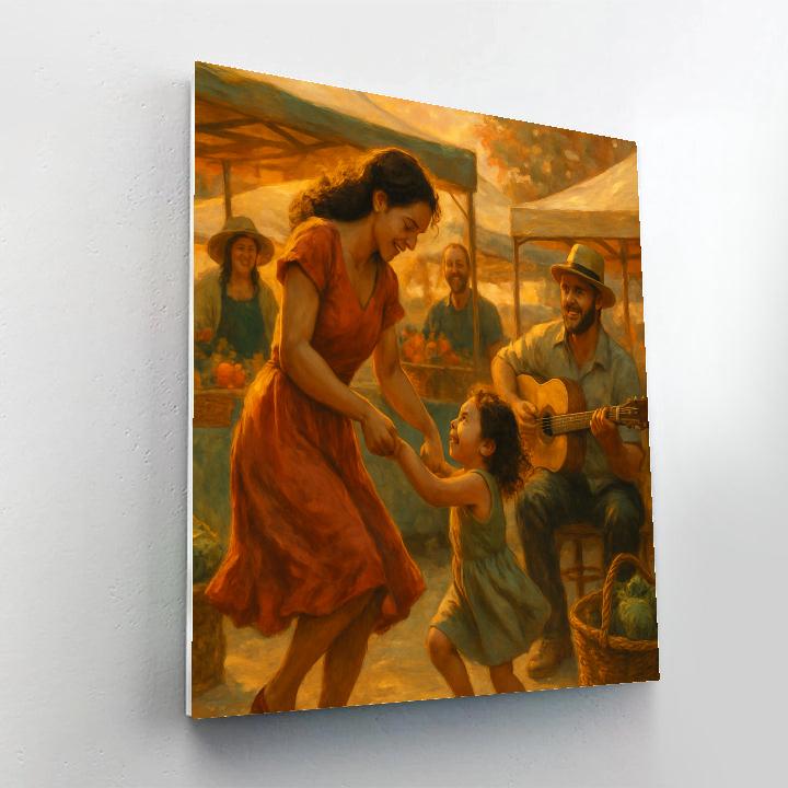 Mother And Child At Farmers Market Music Numbered painting kits