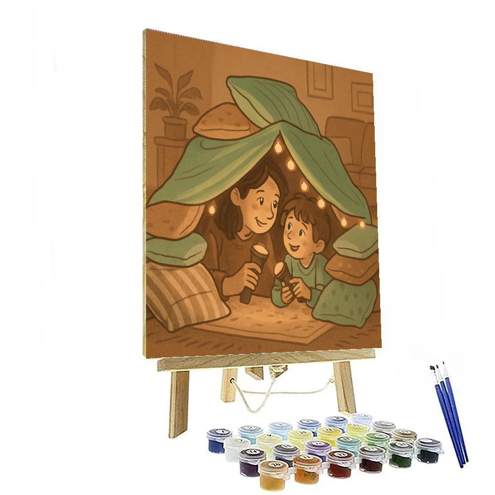 Mother And Child Fort Building painting number kit